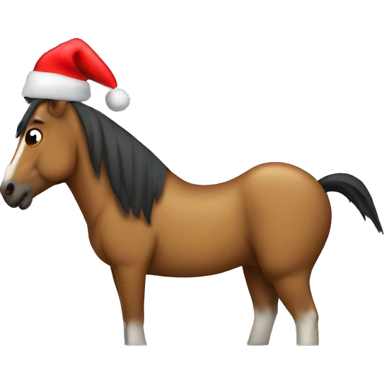 Horse with Santa hat emoji