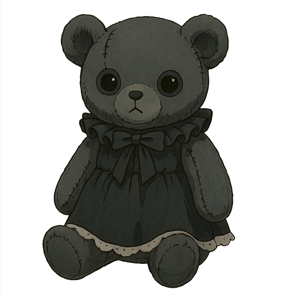 gothic teddy bear emoji