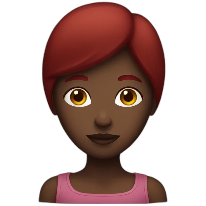 dark red coloured head girl emoji
