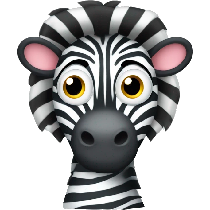 grumpy zebra with curly hair emoji