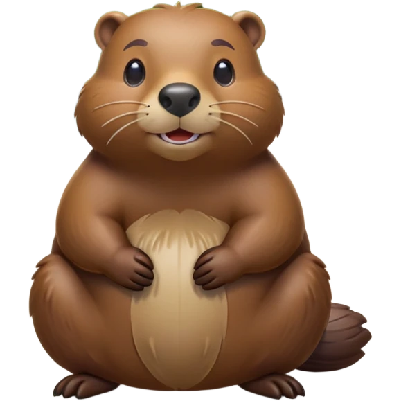 cinematic-beaver-realistic-full-body-on-all-fours-emoji,-plump-and-relaxed-body-soaking-in-the-warm-sun,-short-brown-fur-slightly-ruffled,-head-tilted-dramatically,-calm-expressive-eyes-exuding-serene-wisdom,-simplified-yet-realistic head tilted confidently staring at the camera in a comical way emoji