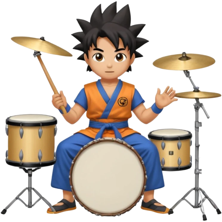 songoku drummer with drums emoji
