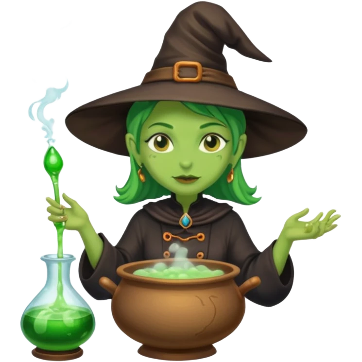 green witch cooking potion emoji