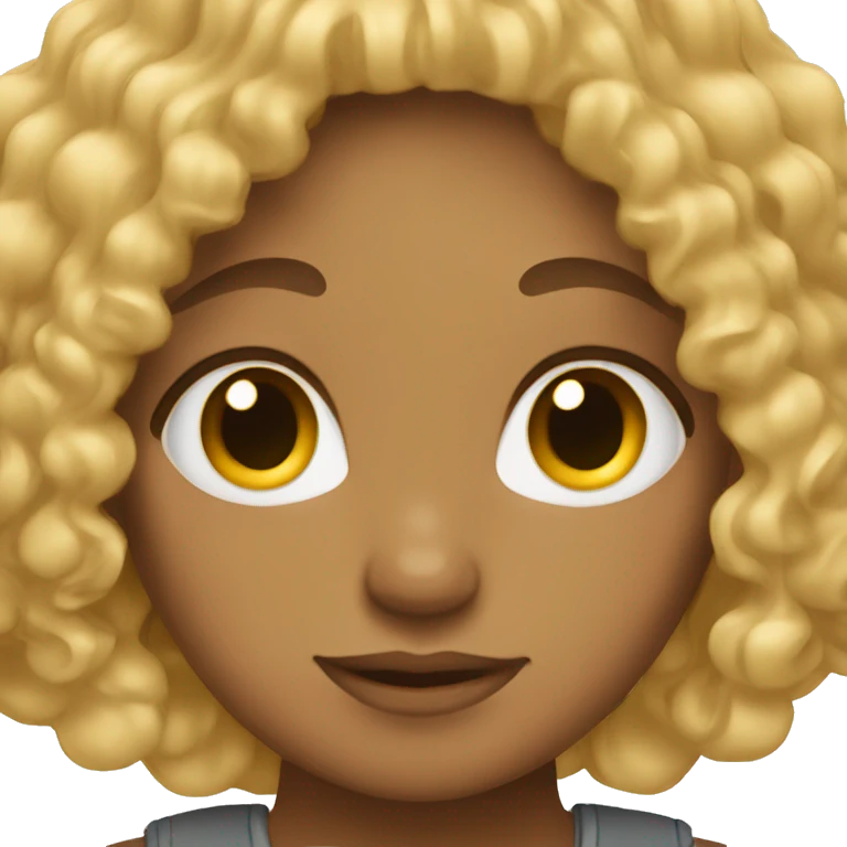 Curly girl with blonde hair emoji