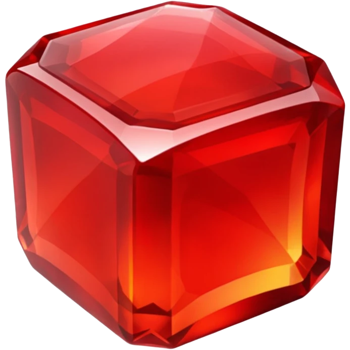 A top view of a hexagonal red gem jelly emoji