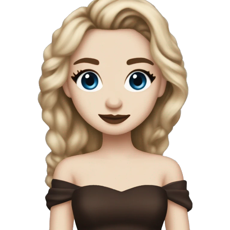 sabrina carpenter with a strapless dark blue dress with an espresso in hand emoji