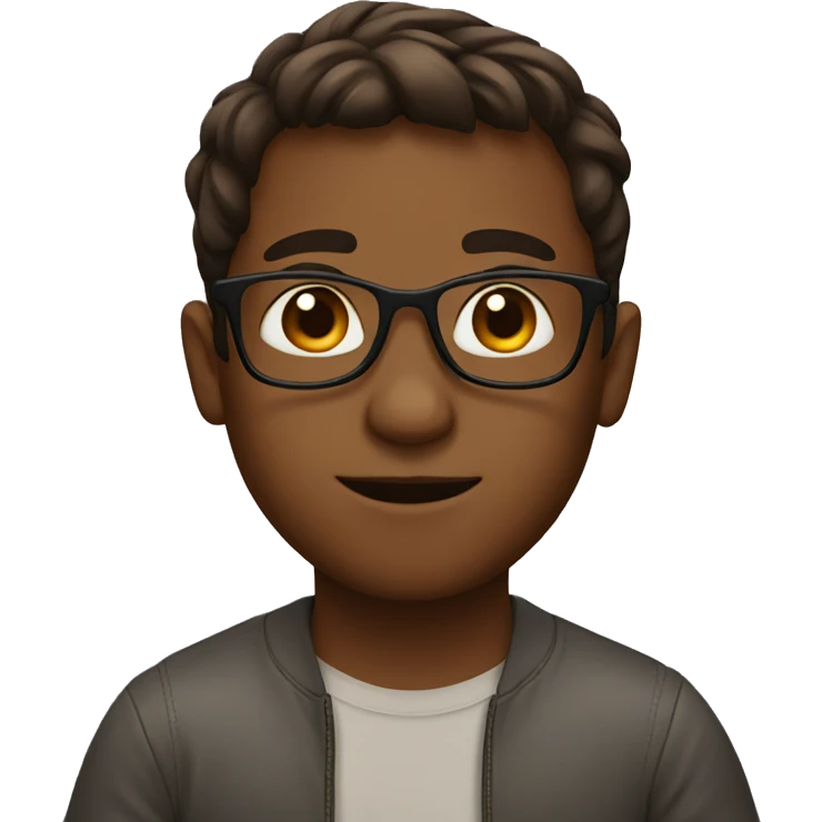 A brown boy with glasses emoji