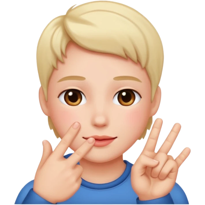 blushing with fingers emoji