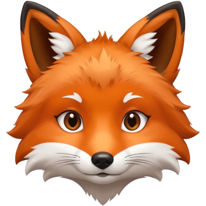 cute fox only face colors of an animal emoji, not a person, meaning only one color for the eyes emoji