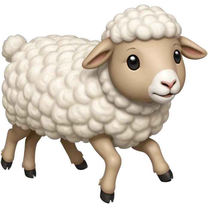 High resolution of A  running sheep emoji