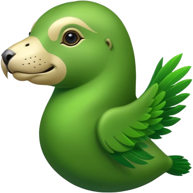 Green Feathered sea lion emoji