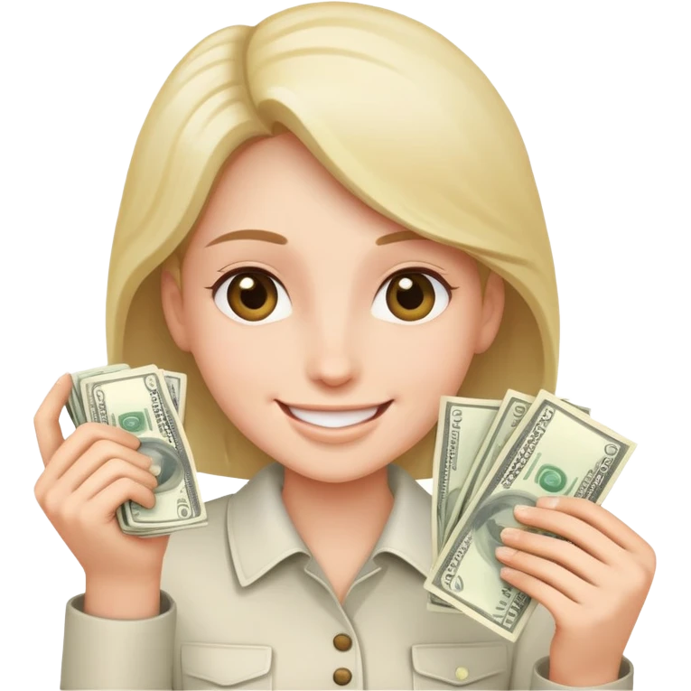 Glücklich mit Geld in der Hand emoji
