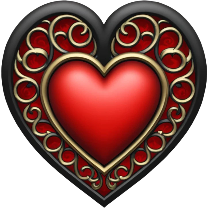 gothic heart with a dark veil emoji