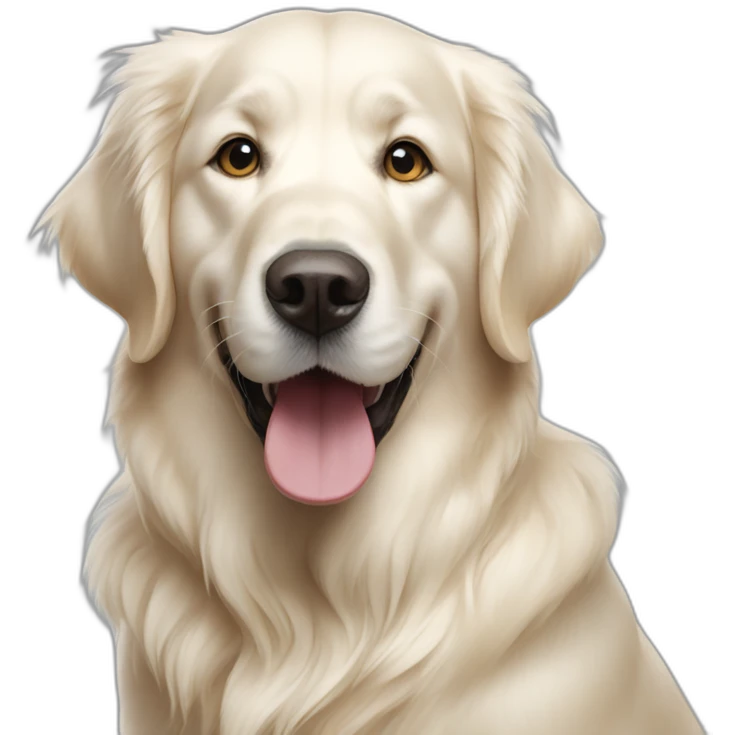 Pépé the hungry white golden retriever emoji
