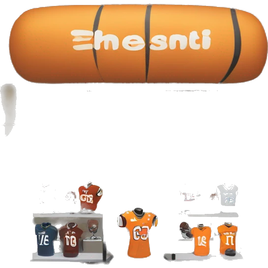 “Football store exterior with bold signage, large windows showcasing football gear, jerseys, and accessories, and a dynamic, athletic design reflecting the energy of the sport.” emoji