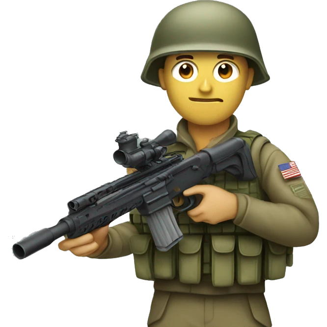 Solider holding a sniper laying emoji