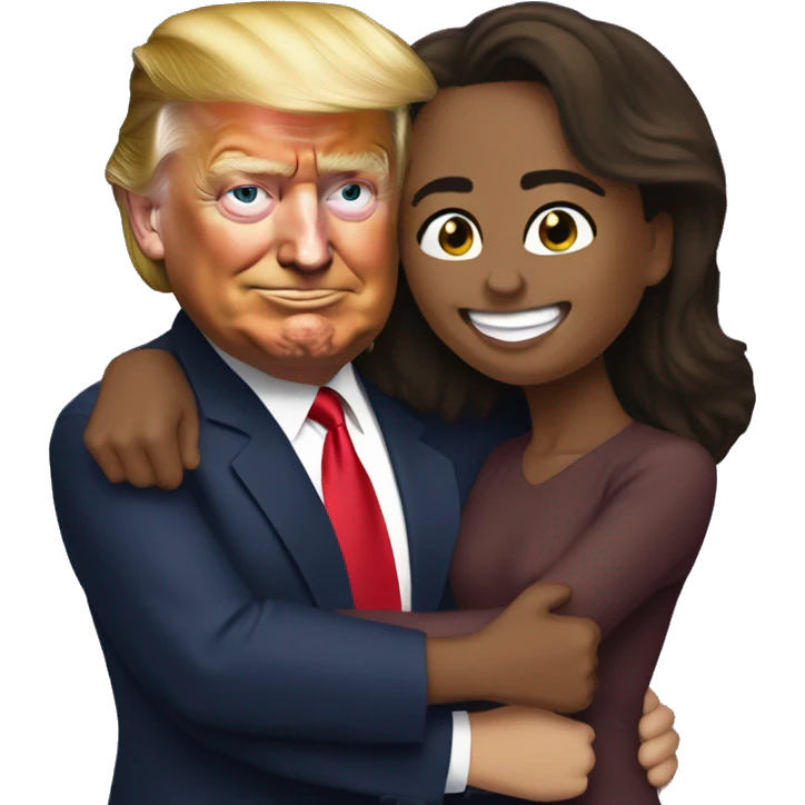 Donal trump and Kamala hugging  emoji