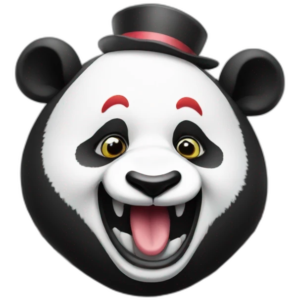Panda smiling at a clown emoji