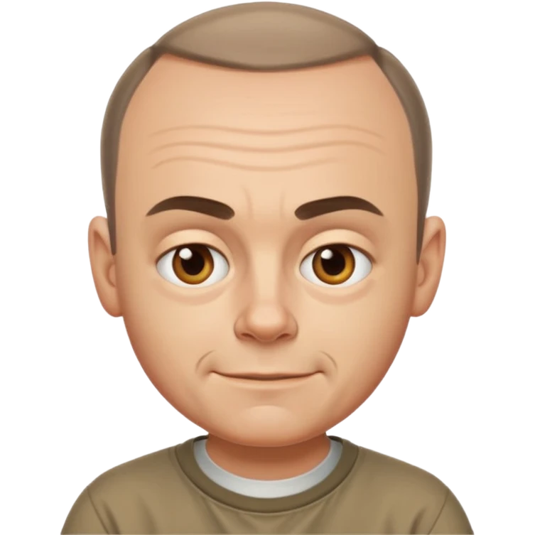 Carl from Sling Blade, serious face, apple style emoji emoji