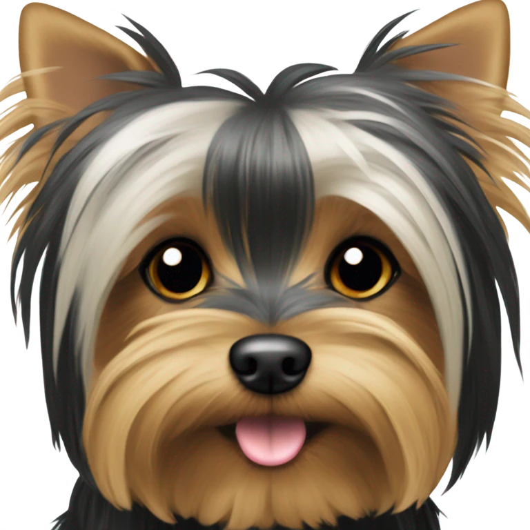 yorkie parti white black emoji
