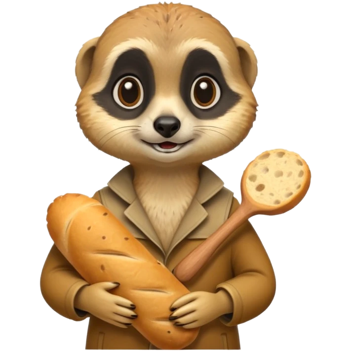 Meerkat with a bread emoji