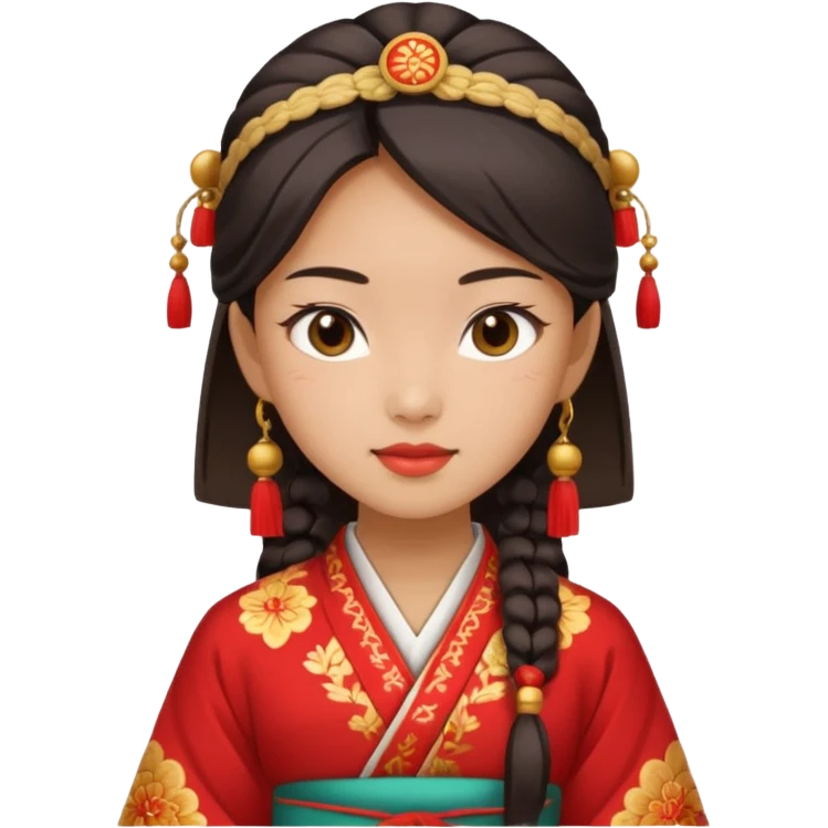 chica aseatica con con colores i cosas tipicas de asia emoji