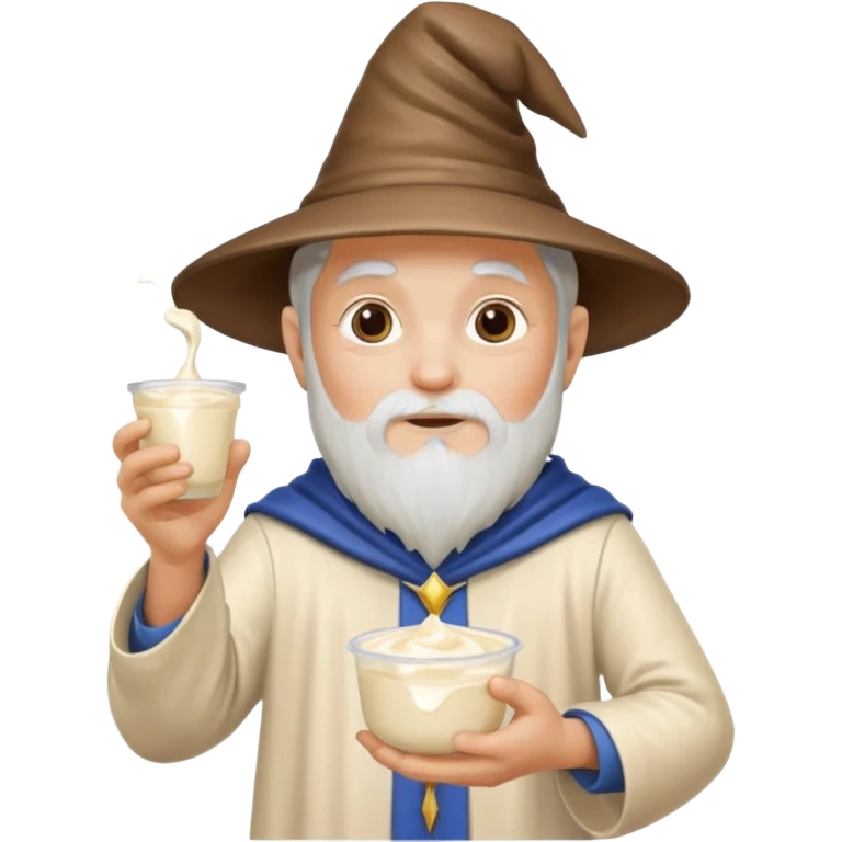 Naked Wizard with yogurt  emoji