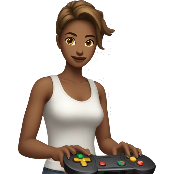 mulher jogando video game emoji