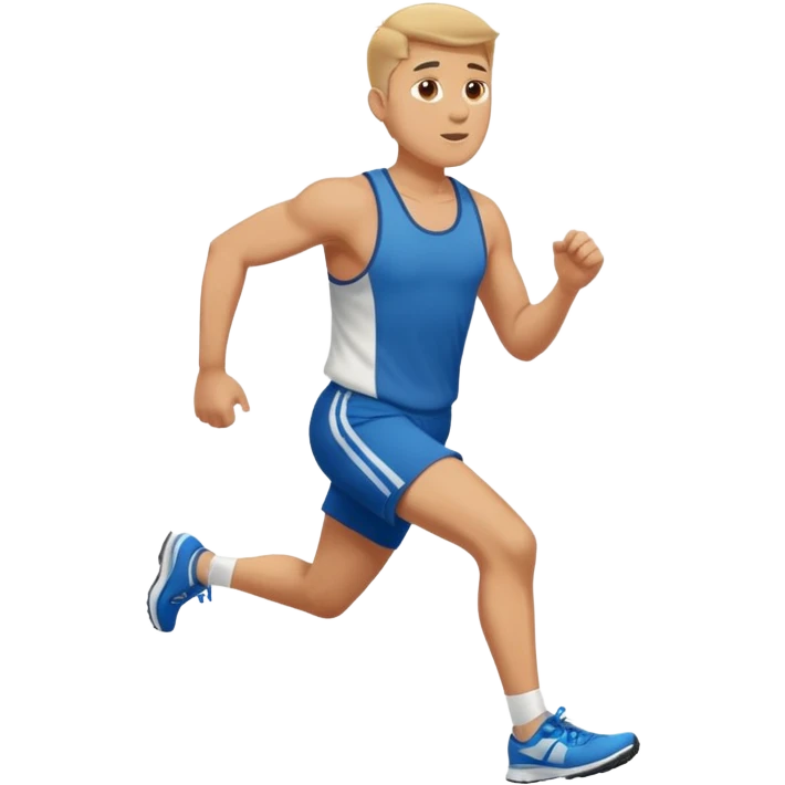 tall, stocky man running in a track meet emoji