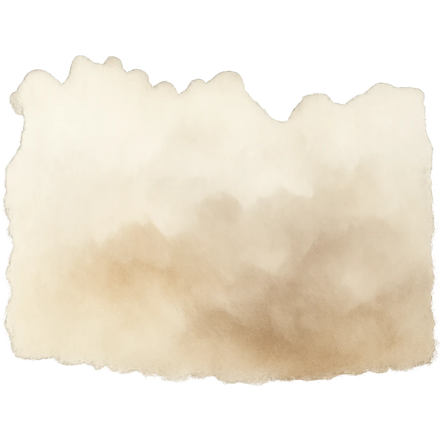 jagged torn paper edge with irregular shape, soft watercolor blend, beige and soft brown, transparent background, no face, no hands, no legs, no characters emoji