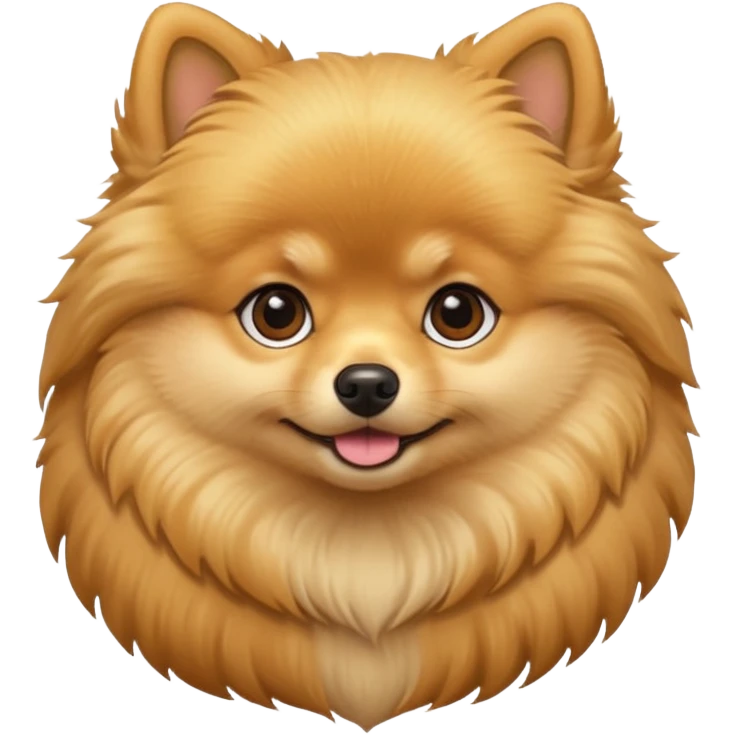 Create a golden pomeranian, all cute and fluffy emoji
