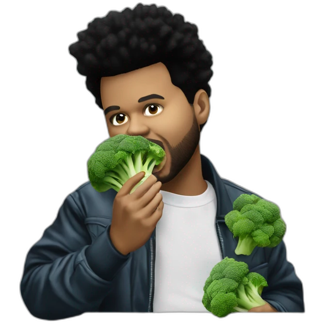 The weeknd eating brocoli emoji