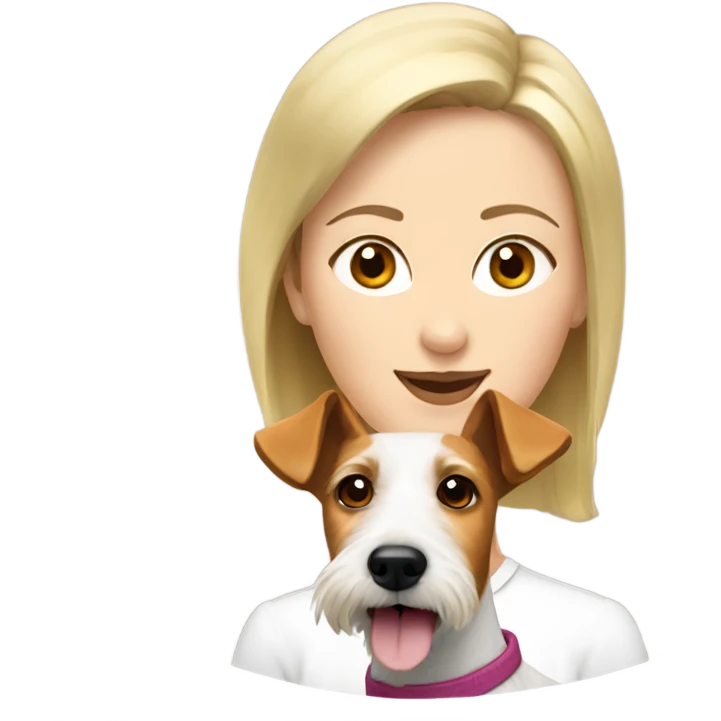 Fox terrier with blonde woman emoji