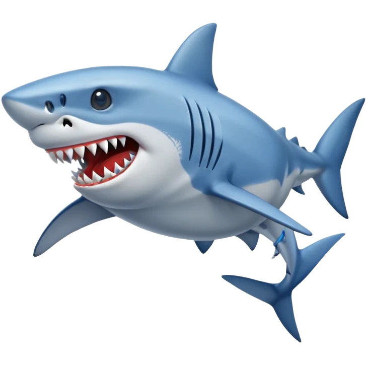 A shark with blue shoes emoji