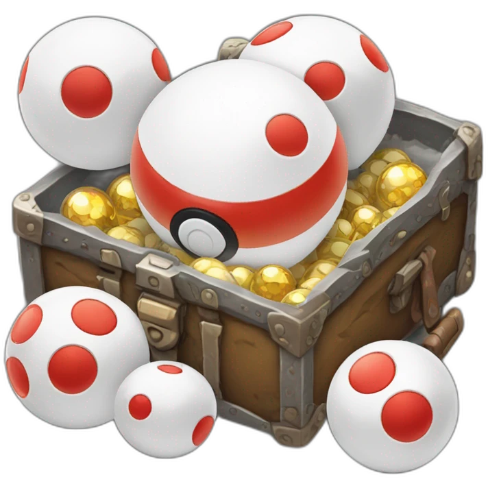 Pokemon Game LootCase White Color Rich Treasure Legendary Epic Pokeballs and Pokemons Inside emoji