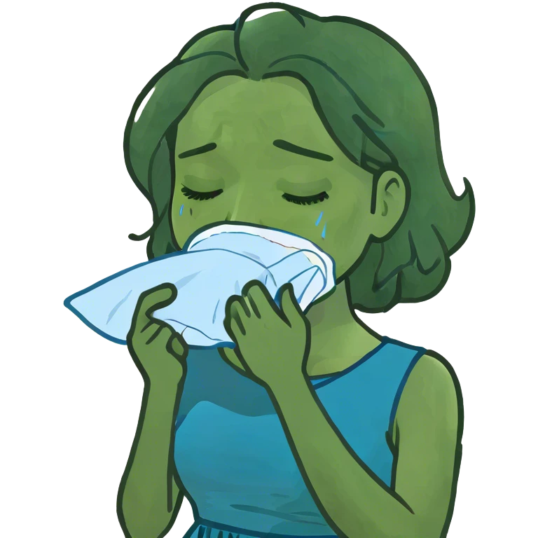 a blu and a girl crying 😭 emoji