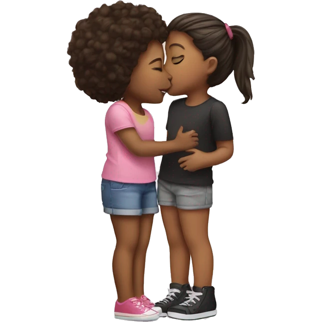 girl kissing girl on the cheek emoji