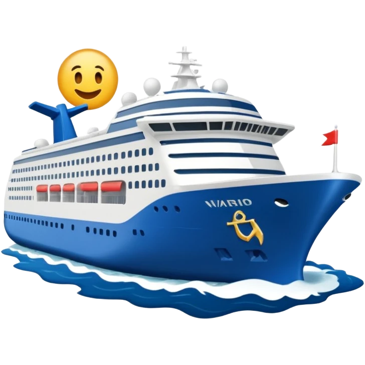 navio cruzeiro cor branca emoji