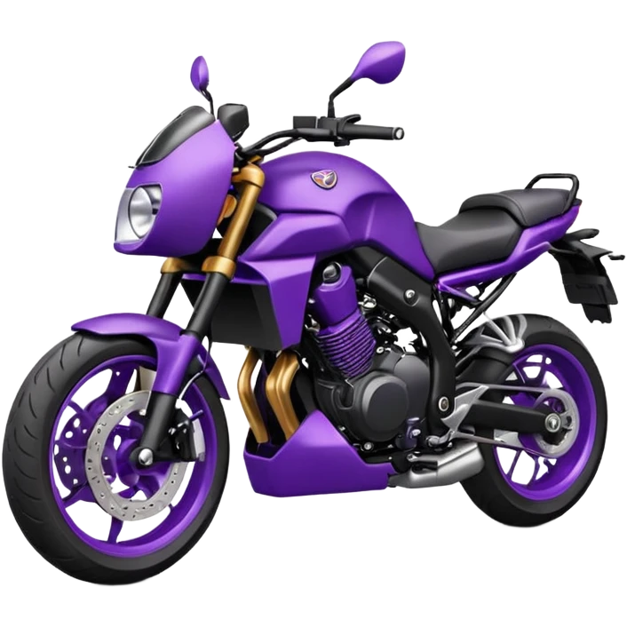 Créer un emoji copiable sur mon système iOS avec une moto mt07 noir mate nacré violet foncée. Mets une nuance intense de le violet foncée et le style de la mt07 doit être en roadster  emoji
