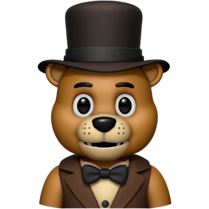 Freddy Fazbear with black and tiny hat from Five Nights At Freddy's Movie emoji
