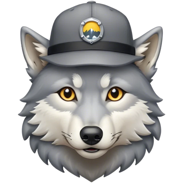 a wolf wearing a fitted hat  emoji