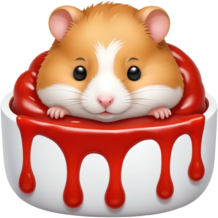 hamster sleeping in ketchup emoji