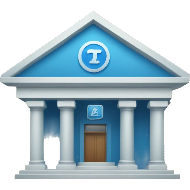 bank with telegram blue logo on it emoji