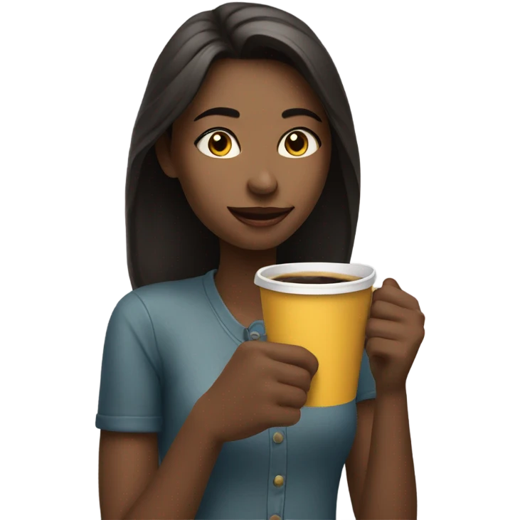 Girl me drinking coffee emoji