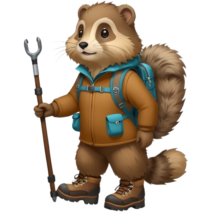 marmotte avec souliers de marche emoji