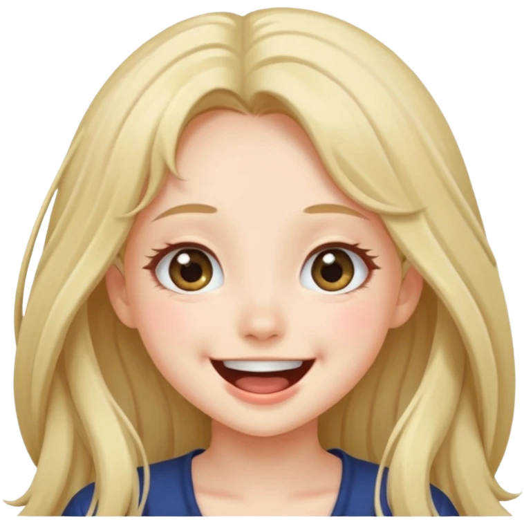 Make a cute anime girl laughing  emoji