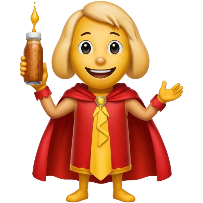 hot dog wearing a red cape emoji
