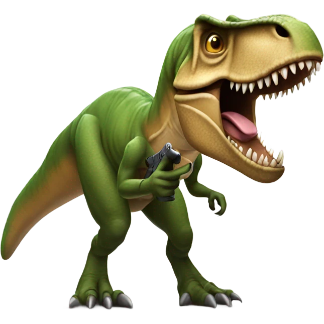 T. rex with gun emoji