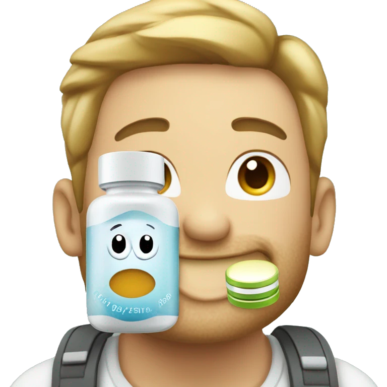 :3 happy carrying omega 3 capsules emoji
