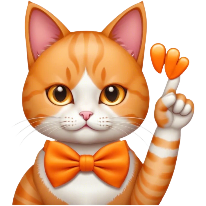 Cat wearing a bow with middle finger  emoji